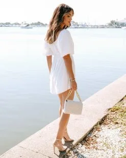 Gwen Puff Sleeve Romper - White - SALE -clothes Sales GwenWhite 11