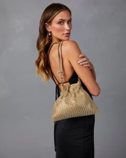 Secret Treasure Beaded Bucket Bag - Gold -clothes Sales HN1351D BLACK 4980