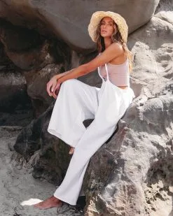 Half Moon Bay Cotton Pocketed Overalls - White - SALE -clothes Sales Halfmoonbaycottonpocketedoverallswhite11