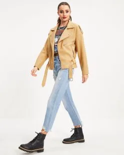 Harley Biker Pocketed Jacket - Camel - FINAL SALE -clothes Sales Harley Biker Pocketed Jacket Camel 2519