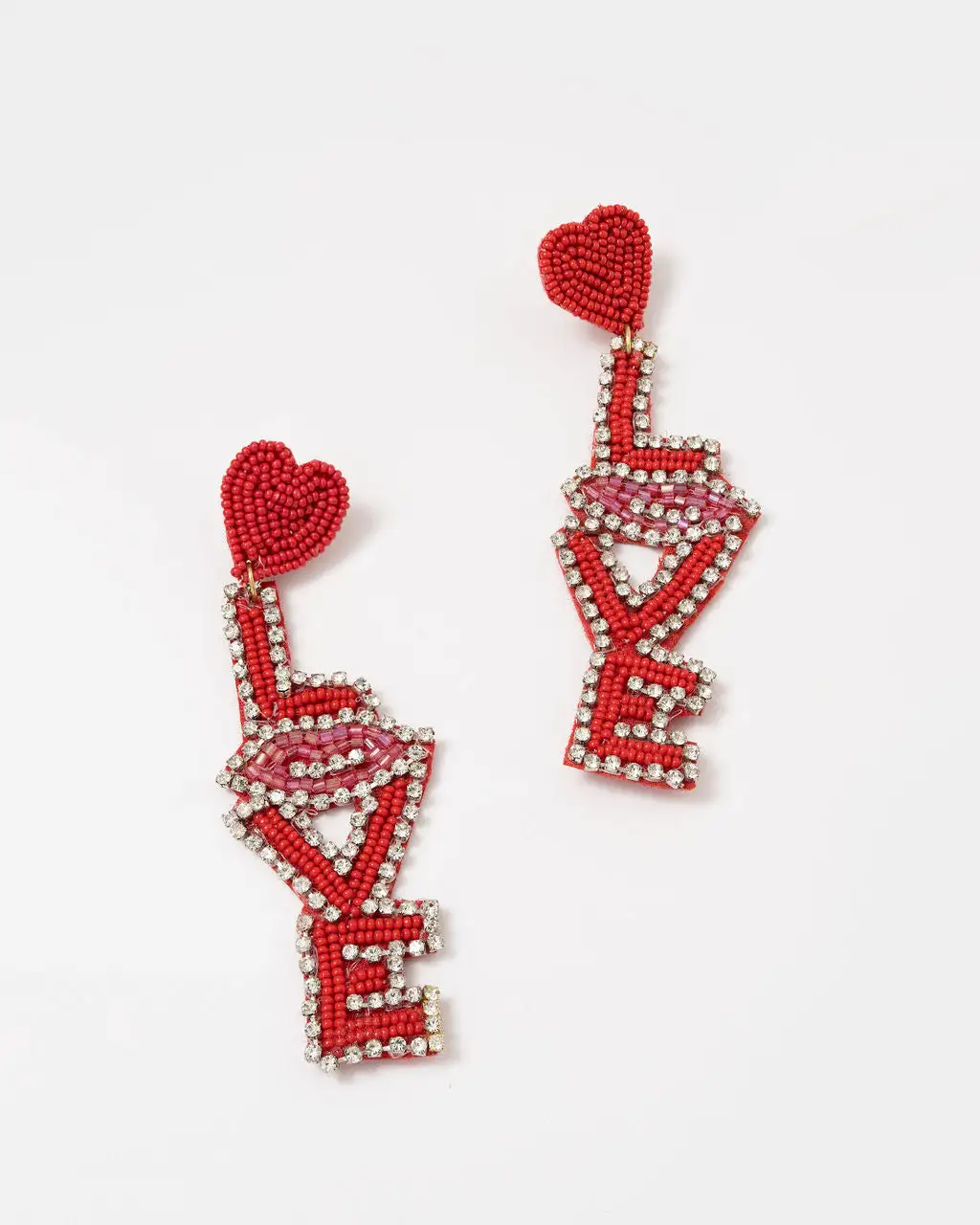 Hello Lover Beaded Embellished Drop Earrings - SALE 2 Hello Lover Beaded Embellished Drop Earrings - SALE - Image 2