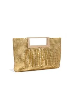 Hustle Metallic Clutch - Gold - LAST CHANCE 9 Hustle Metallic Clutch - Gold - LAST CHANCE -clothes Sales HustleMetallicClutch Gold Tilt