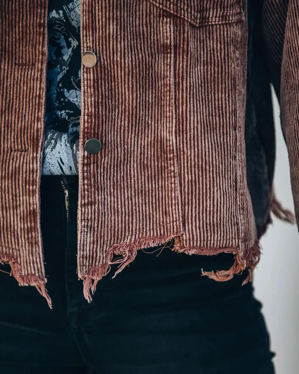Paddington Distressed Cotton Corduroy Jacket - Mocha - FINAL SALE 4 Paddington Distressed Cotton Corduroy Jacket - Mocha - FINAL SALE - Image 4