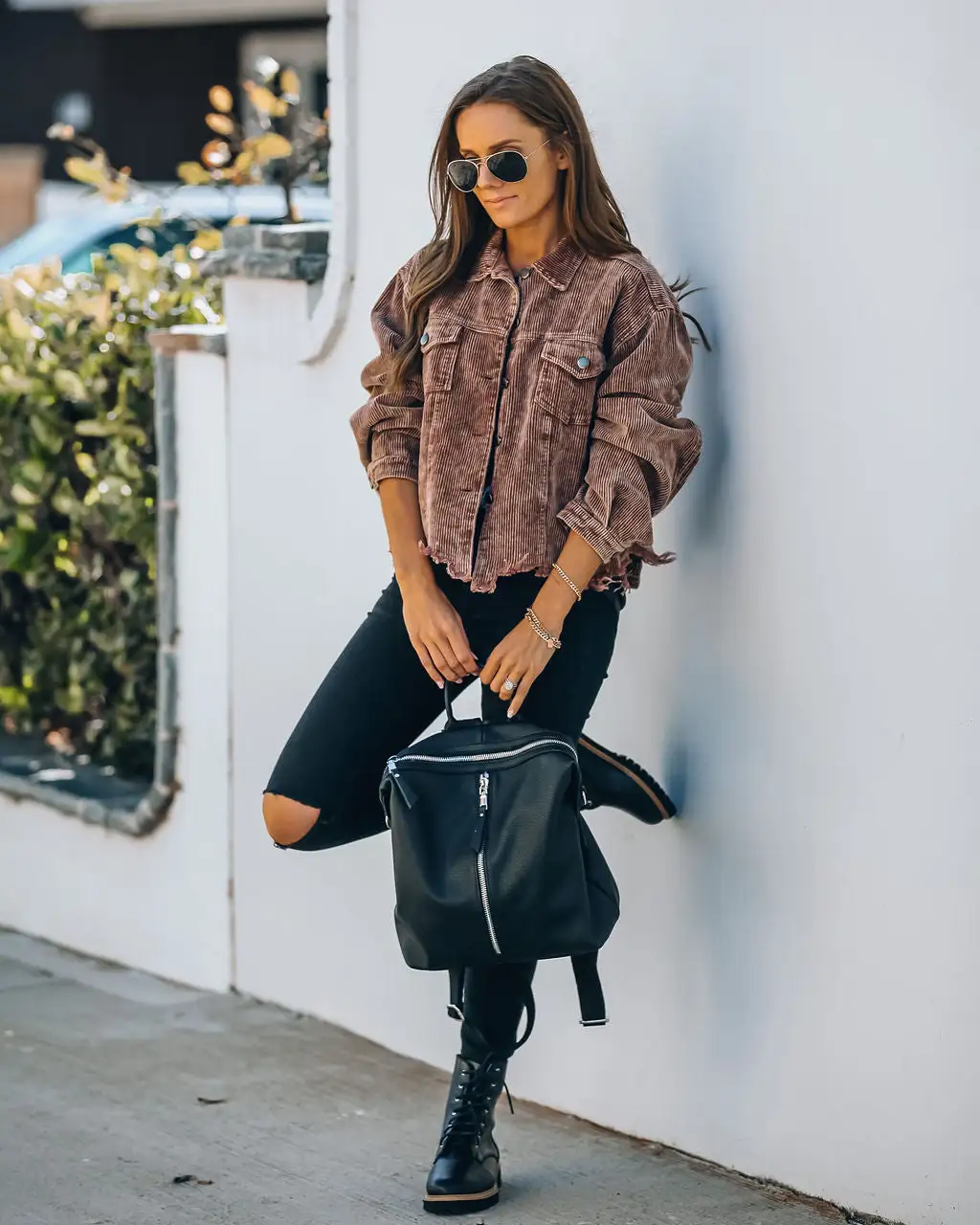 Paddington Distressed Cotton Corduroy Jacket - Mocha - FINAL SALE 6 Paddington Distressed Cotton Corduroy Jacket - Mocha - FINAL SALE - Image 6