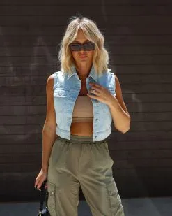 PREORDER - Raychel Denim Crop Vest -clothes Sales IMG 04692