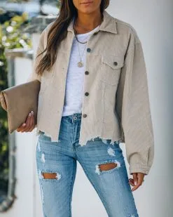 Paddington Distressed Cotton Corduroy Jacket - Beige - FINAL SALE -clothes Sales IMG 0469 3a9222a9 771b 4ecd b135 b24a014cdefb