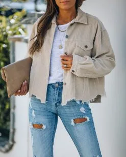 Paddington Distressed Cotton Corduroy Jacket - Beige - FINAL SALE -clothes Sales IMG 0476 67111e70 62cf 4f39 9edb 498cbbcc9422