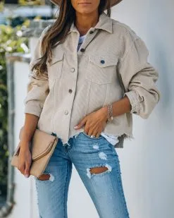 Paddington Distressed Cotton Corduroy Jacket - Beige - FINAL SALE -clothes Sales IMG 0511 4d59afc6 38ea 438f bd6b de1e6afbd4eb