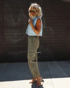 PREORDER - Raychel Denim Crop Vest -clothes Sales IMG 05402