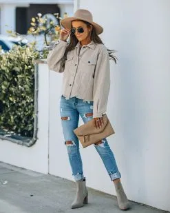 Paddington Distressed Cotton Corduroy Jacket - Beige - FINAL SALE -clothes Sales IMG 0560 25f574fd 5f9e 411b 8601 5d1b861c84ee