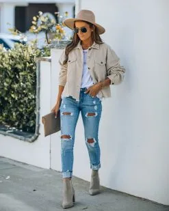 Paddington Distressed Cotton Corduroy Jacket - Beige - FINAL SALE -clothes Sales IMG 0586 82143ff8 07e5 4c9b a298 b633e736fa6c