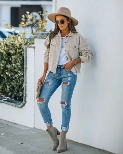 Paddington Distressed Cotton Corduroy Jacket - Beige - FINAL SALE -clothes Sales IMG 0605 558e7dfd 1c8f 47e4 ae8f de041f3e7811