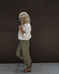 Blue Jean Baby Distressed Denim Jacket - Ecru -clothes Sales IMG 23493