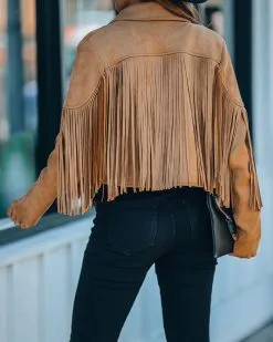 Walford Cropped Fringe Faux Suede Jacket - Camel - FINAL SALE -clothes Sales IMG 2864 c1c8f935 2235 4b28 8556 649039bfce9b