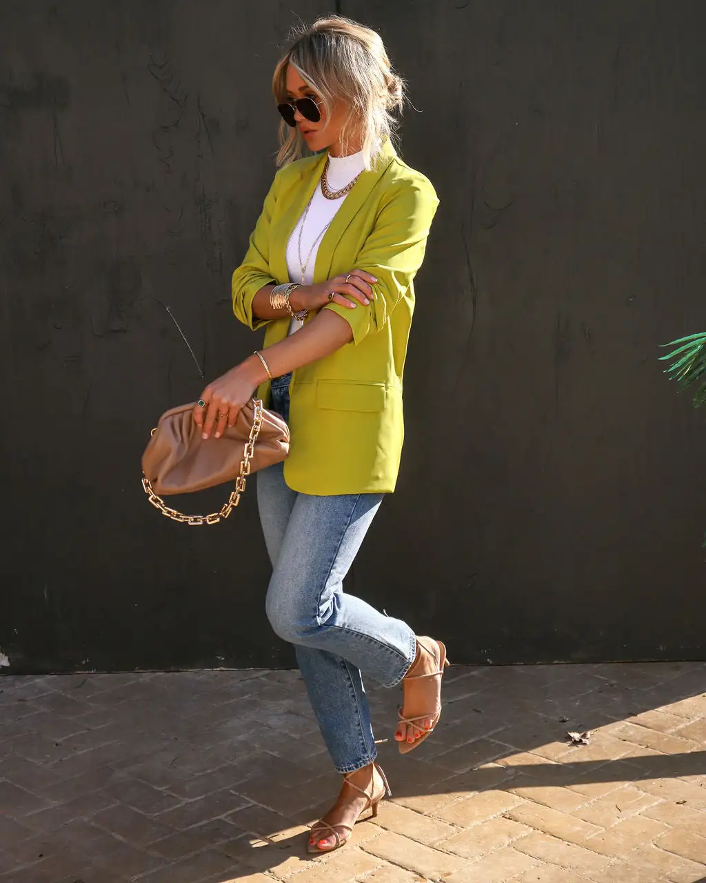 Entrepreneur Pocketed Blazer - Chartreuse 6 Entrepreneur Pocketed Blazer - Chartreuse - Image 6