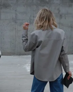 Hey Good Looking Faux Leather Shacket - Light Taupe -clothes Sales IMG 5058 4710017d e320 4d5e b498 b1255b664069