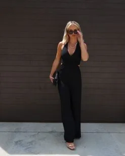 Delgada Cutout Jumpsuit - Black -clothes Sales IMG 55012