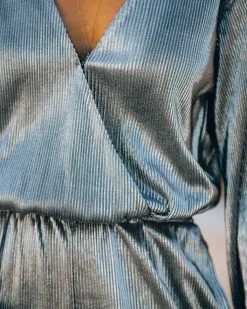 That's A Wrap Pocketed Plisse Jumpsuit - Silver - FINAL SALE -clothes Sales IMG 5663 5ae7eafb e8c7 4564 a96a ac38894e51c7