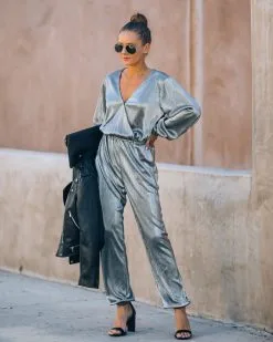 That's A Wrap Pocketed Plisse Jumpsuit - Silver - FINAL SALE -clothes Sales IMG 5703 6b6b8d45 8b04 4d43 9d5f ae1b1eac4eec