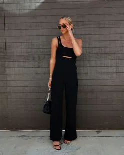 Brayden One Shoulder Jumpsuit - Black - SALE -clothes Sales IMG 57712