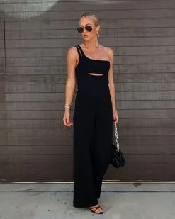 Brayden One Shoulder Jumpsuit - Black - SALE -clothes Sales IMG 5789 cc0dac02 68c4 428b aa14 b14dda722dd0