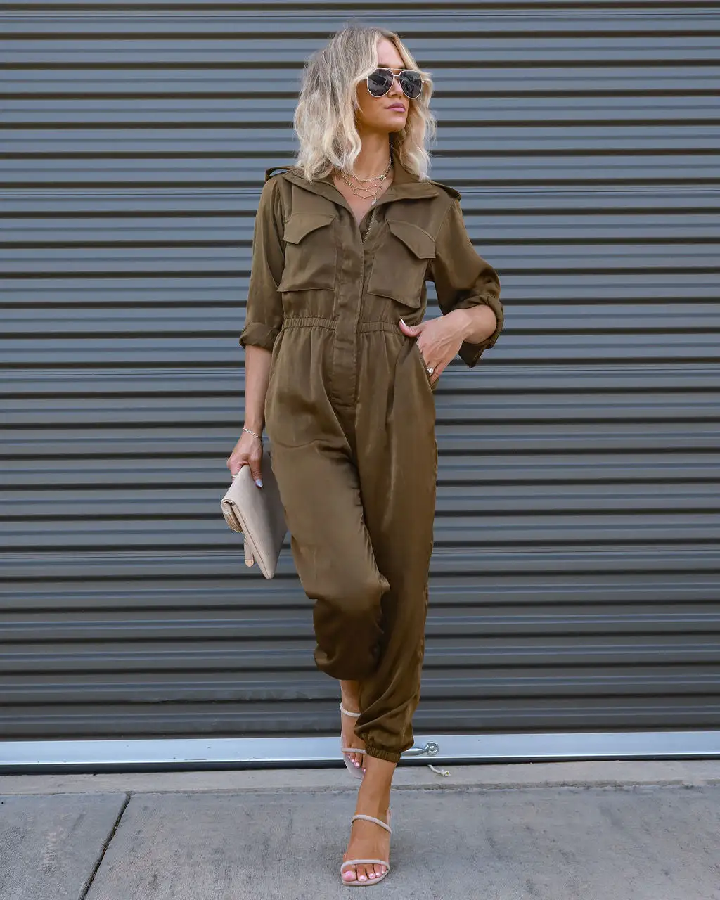 Impressive Moment Pocketed Utility Jumpsuit - Olive - FINAL SALE 1 Impressive Moment Pocketed Utility Jumpsuit - Olive - FINAL SALE