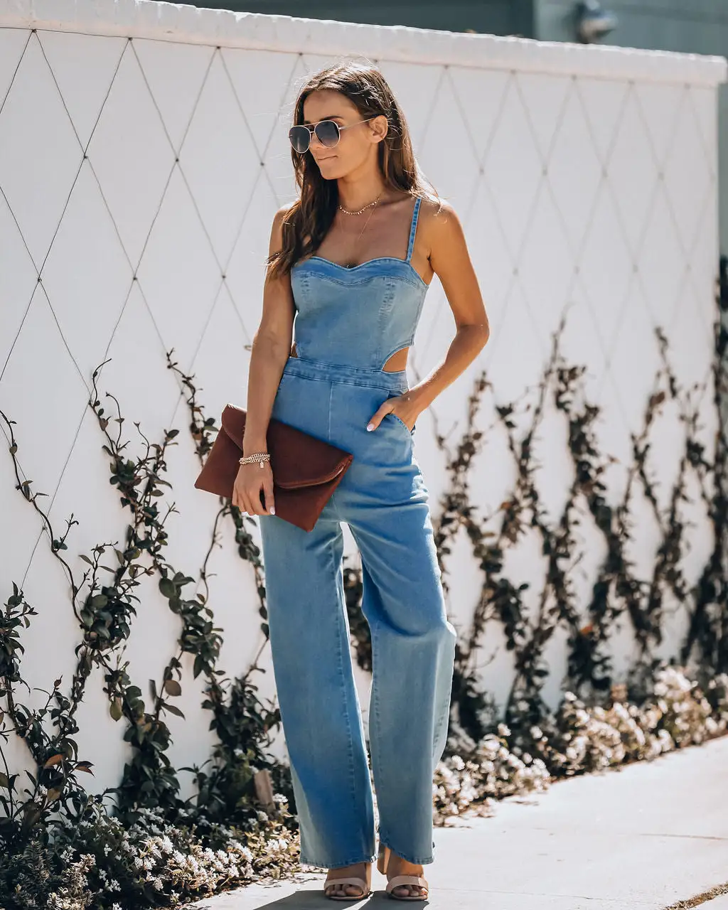Vitamin Sea Pocketed Denim Cutout Jumpsuit - Denim - FINAL SALE 9 Vitamin Sea Pocketed Denim Cutout Jumpsuit - Denim - FINAL SALE - Image 9