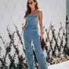 Vitamin Sea Pocketed Denim Cutout Jumpsuit - Denim - FINAL SALE