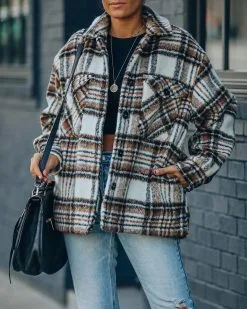Woodwork Pocketed Sherpa Lined Plaid Shacket - FINAL SALE -clothes Sales IMG 7596 8f64a020 fdfc 4920 b6cc f1f6c369b3a6