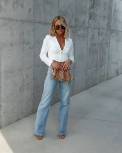 Donna Cropped Blazer - White