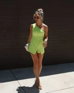 Kyomi One Shoulder Romper - Lime -clothes Sales IMG 8192 ae12c0c2 5590 4420 8c42 b4a208e5952b
