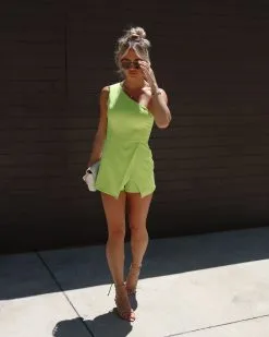 Kyomi One Shoulder Romper - Lime -clothes Sales IMG 8212 1e5a64e8 d28d 429b 9ae2 bc5840a5918a