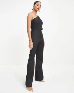 Iconic Lady One Shoulder Jumpsuit - Black - FINAL SALE -clothes Sales Iconic Lady One Shoulder Jumpsuit Black 0320