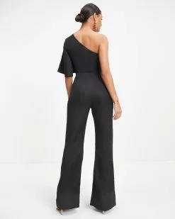 Iconic Lady One Shoulder Jumpsuit - Black - FINAL SALE -clothes Sales Iconic Lady One Shoulder Jumpsuit Black 0343