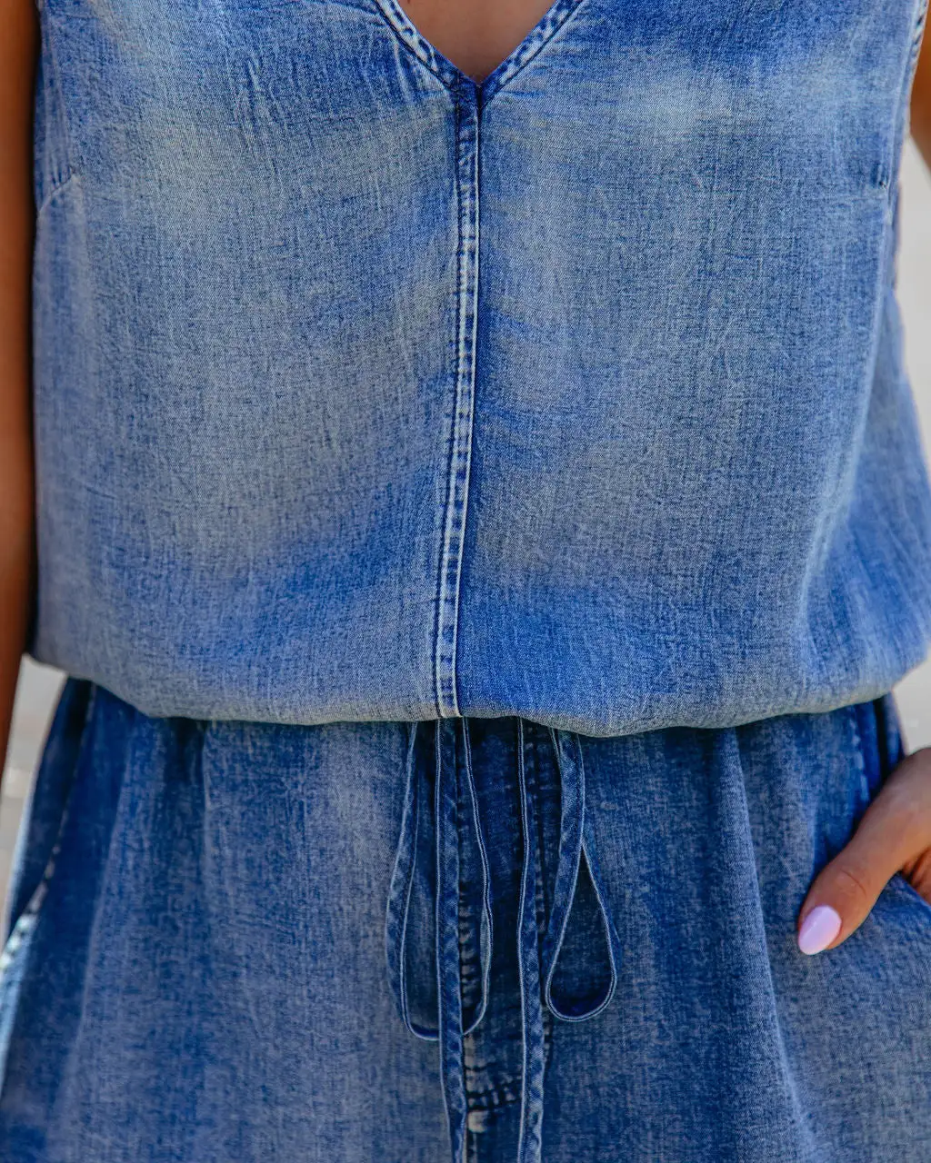 It's Always Sunny Tencel Pocketed Romper - FINAL SALE 4 It's Always Sunny Tencel Pocketed Romper - FINAL SALE - Image 4