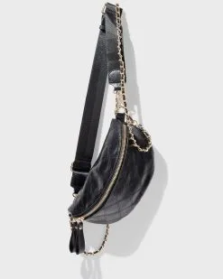 Jenny Faux Leather Belt Bag - Black