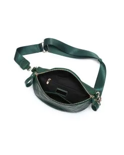 Jenny Faux Leather Belt Bag - Green -clothes Sales JennyFauxLeatherBeltBag Green Interior