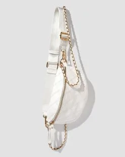 Jenny Faux Leather Belt Bag - White