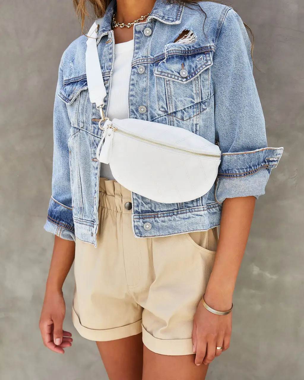 Jenny Faux Leather Belt Bag - White 3 Jenny Faux Leather Belt Bag - White - Image 3