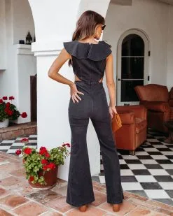 Jenny Side Cutout Jumpsuit - Charcoal - SALE -clothes Sales Jennysidecutoutjumpsuitcharcoal45