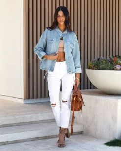 Justina Cargo Denim Jacket - LAST CHANCE