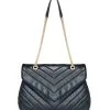 Kaisley Quilted Crossbody Shoulder Bag - Black - SALE