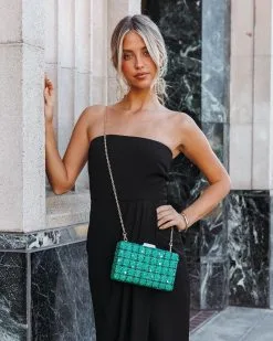 Kenna Tweed Sequin Clutch - Green - LAST CHANCE -clothes Sales KennaTweedSequinClutchGreen54