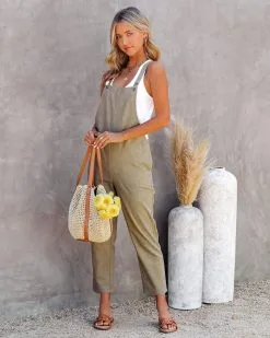 Kiko Pocketed Linen Blend Jumpsuit - Olive - FINAL SALE 13 Kiko Pocketed Linen Blend Jumpsuit - Olive - FINAL SALE -clothes Sales KikiPocketedLinenBlendJumpsuitOlive8