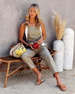 Kiko Pocketed Linen Blend Jumpsuit - Olive - FINAL SALE 16 Kiko Pocketed Linen Blend Jumpsuit - Olive - FINAL SALE -clothes Sales KikiPocketedLinenBlendJumpsuitOlive87