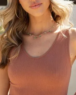 Kyson Beaded Necklace - Jade/Gold - SALE