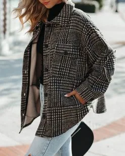 Lamont Pocketed Houndstooth Knit Shacket - FINAL SALE -clothes Sales LamontPocketedHoundstoothKnitShacket68