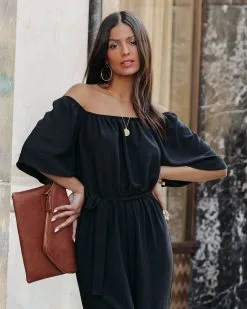 Leiland Off The Shoulder Jumpsuit - Black - FINAL SALE 12 Leiland Off The Shoulder Jumpsuit - Black - FINAL SALE -clothes Sales LeilandOffTheShoulderJumpsuitBlack41