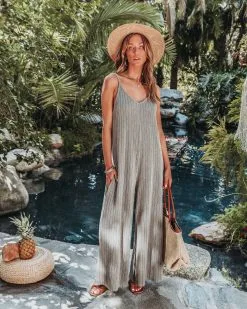 Libertine Ribbed Knit Pocketed Jumpsuit - Dark Moss