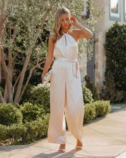 Livorna Satin Halter Jumpsuit - FINAL SALE -clothes Sales LivornaSatinHalterJumpsuit1